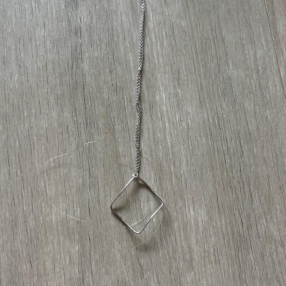 Silver Geometric Pendant Necklace